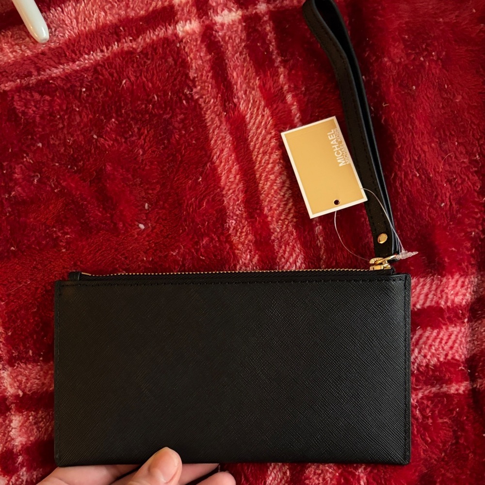 Michael Kors Black Wristlet with Gold Logo - Picture 2 of 3